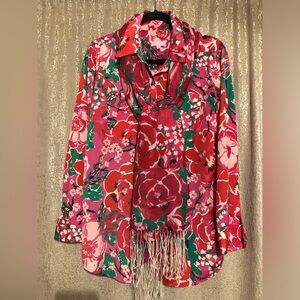 Gorgeous 2PC Lily Pulitzer Blouse PLUS silk/cashmere Murphee scarf